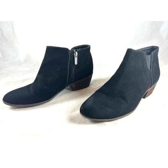 Circus by Sam Edelman Ankle Booties Boots Size 8 Black Suede Preston Side Zip - Picture 1 of 11